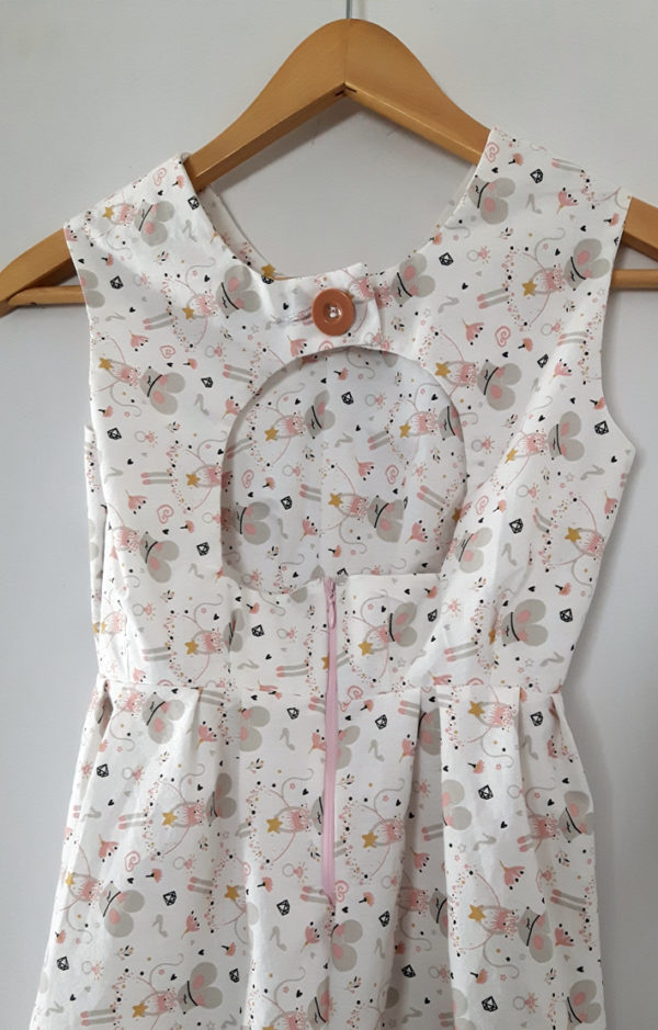 robe fillette de dos motif souris