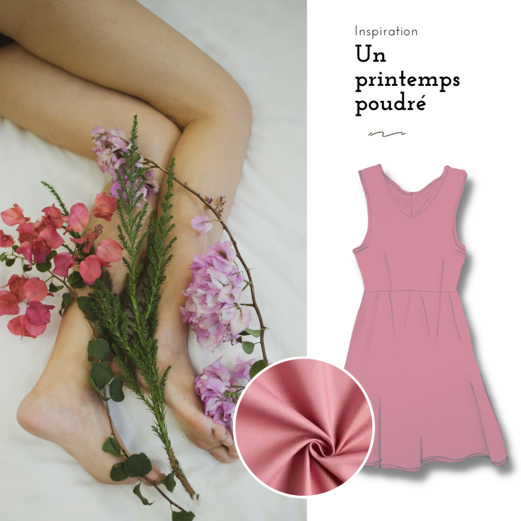 un printemps poudré. inspiration de couleur. moodboard vieux rose