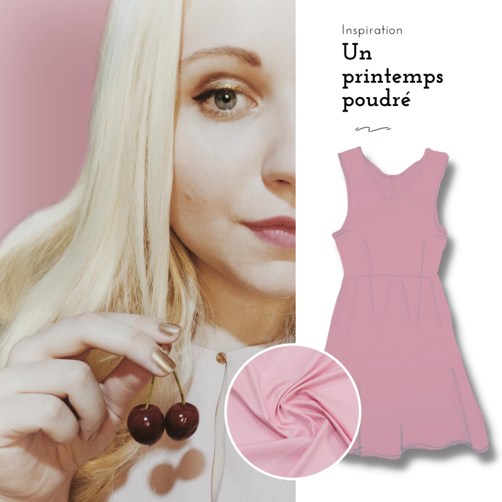 un printemps poudré. inspiration de couleur. moodboard rose poudré